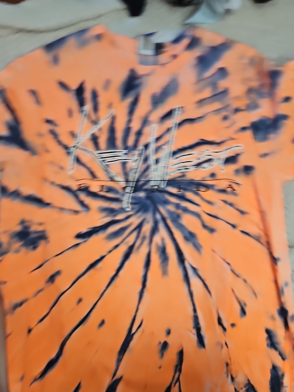 Kids Tie-Dye Graphic Tee - Orange & Navy
